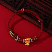 Buddha Stones Red String 925 Sterling Silver Year of the Snake Cute Crown Snake Strength Bracelet Bracelet BS 1