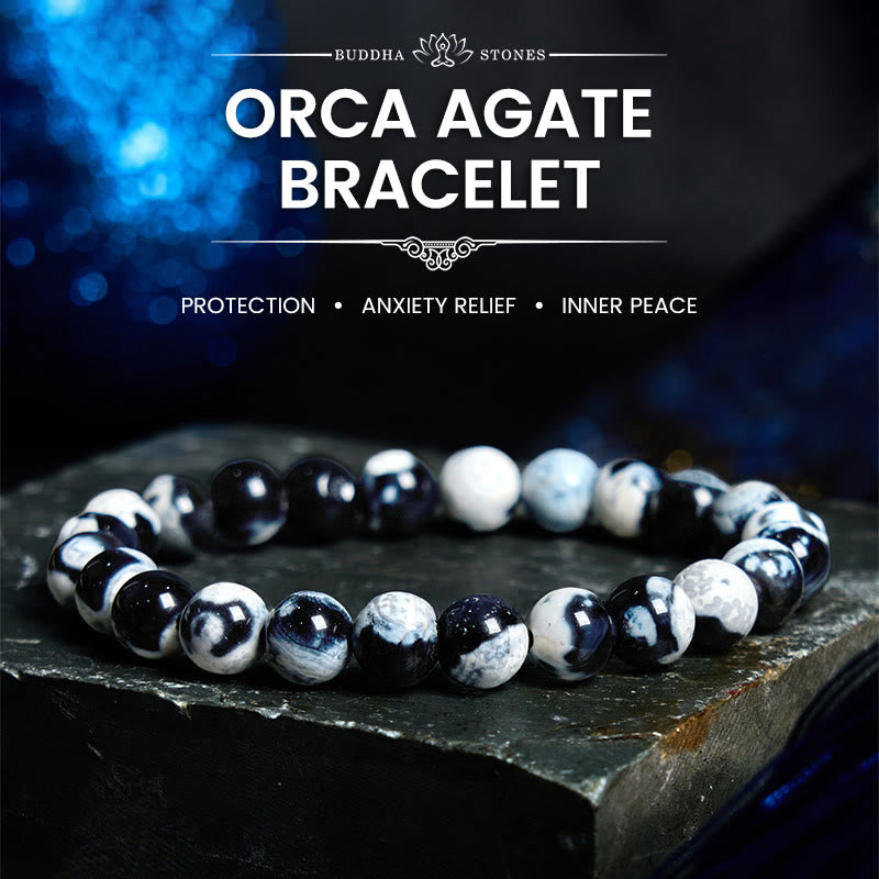 Buddha Stones Orca Agate Protection Bracelet – buddhastoneshop