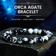 Buddha Stones "May the Stars Guide Your Dreams" Orca Agate Bracelet Includes Gift Message Card - image 1