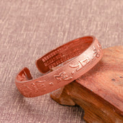 FREE Today: Wisdom and Creativity Six True Words 'Om Mani Padme Hum' Heart Sutra Copper Bracelet Bangle