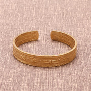 Buddha Stones Six True Words 'om Mani Padme Hum' Heart Sutra Copper Luck Self Care Bracelet Bangle