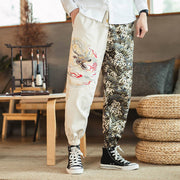 Buddha Stones Dragon Pattern Men's Pants With Pockets