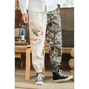 Buddha Stones Dragon Pattern Men's Pants With Pockets