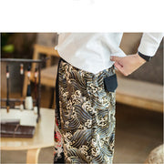 Buddha Stones Dragon Pattern Men's Pants With Pockets