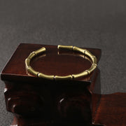 Buddha Stones Bamboo Copper Luck Strength Bracelet Bangle