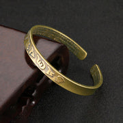 Buddha Stones Six True Words 'om Mani Padme Hum' Heart Sutra Copper Wisdom Peace Cuff Bracelet Bangle