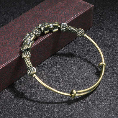 Buddha Stones Pi Xiu Copper Luck Keep Away Evil Spirits Bracelet Bangle