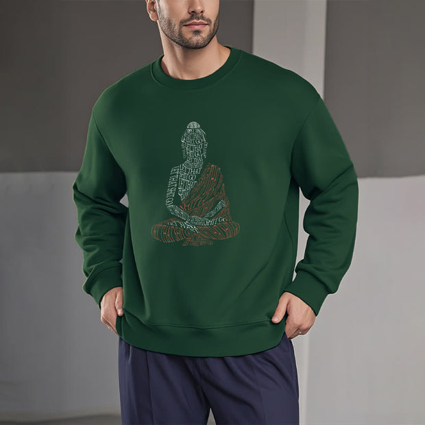 Buddha Stones Meditating Buddha Let That Shit Go Fleece Lined Sweatshirt