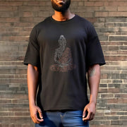 Buddha Stones Meditating Buddha Let That Shit Go Pattern Tee T-shirt