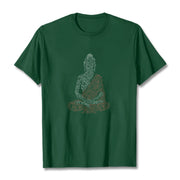 Buddha Stones Meditating Buddha Lines Pattern Tee T-shirt