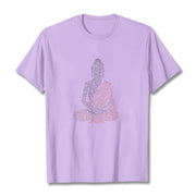 Buddha Stones Meditating Buddha Lines Pattern Tee T-shirt