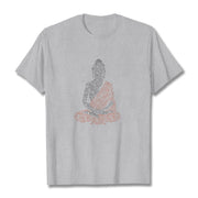 Buddha Stones Meditating Buddha Lines Pattern Tee T-shirt