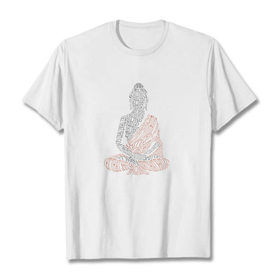 Buddha Stones Meditating Buddha Lines Pattern Tee T-shirt