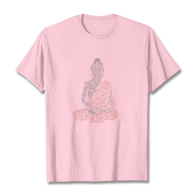 Buddha Stones Meditating Buddha Let That Shit Go Pattern Tee T-shirt T-Shirts BS LightPink 2XL