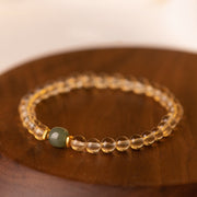 Buddha Stones Small Citrine Jade Beads Prosperity Bracelet