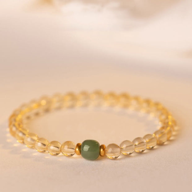 FREE Today: Happiness Prosperity Small Citrine Jade Beads Bracelet