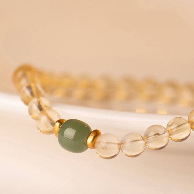 FREE Today: Happiness Prosperity Small Citrine Jade Beads Bracelet