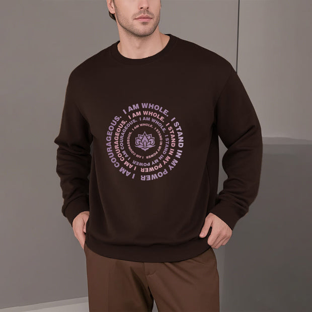 Buddha Stones Lotus I Am Courageous Fleece Lined Sweatshirt