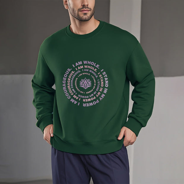 Buddha Stones Lotus I Am Courageous Fleece Lined Sweatshirt