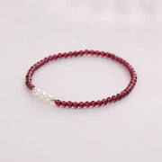 FREE Today: Protection Stability Natural Small Garnet Pearl Beads Bracelet