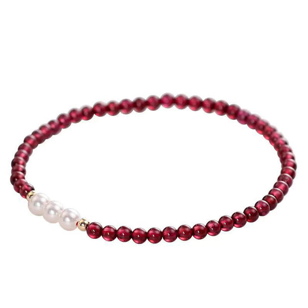 FREE Today: Protection Stability Natural Small Garnet Pearl Beads Bracelet