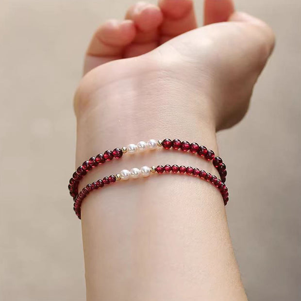 FREE Today: Protection Stability Natural Small Garnet Pearl Beads Bracelet