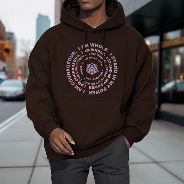 Buddha Stones Lotus I Am Courageous Fleece Lined Hoodie