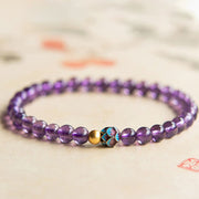 FREE Today: Spiritual Awareness Positive Natural Small Amethyst Beads Lotus Bracelet