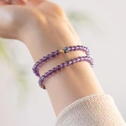 FREE Today: Spiritual Awareness Positive Natural Small Amethyst Beads Lotus Bracelet