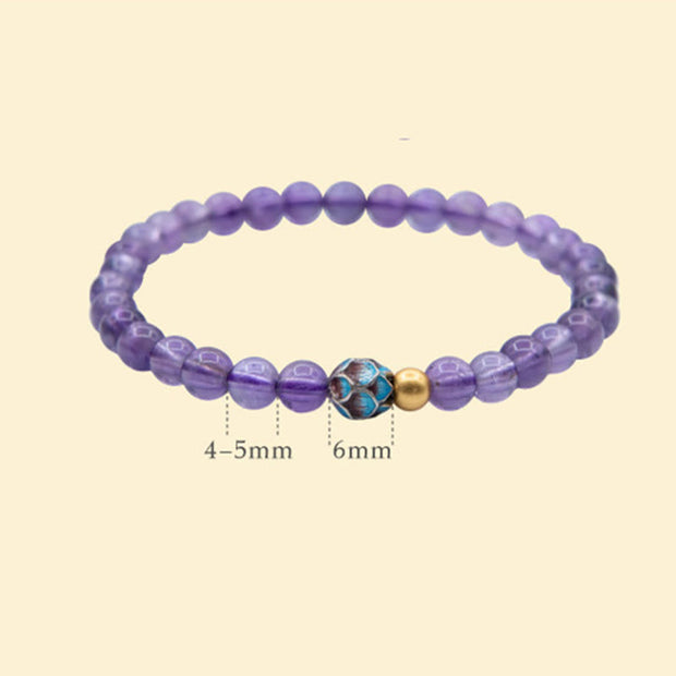 FREE Today: Spiritual Awareness Positive Natural Small Amethyst Beads Lotus Bracelet