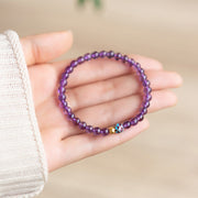 FREE Today: Spiritual Awareness Positive Natural Small Amethyst Beads Lotus Bracelet