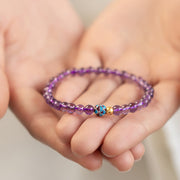 FREE Today: Spiritual Awareness Positive Natural Small Amethyst Beads Lotus Bracelet