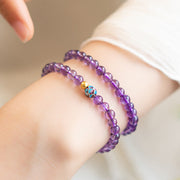 FREE Today: Spiritual Awareness Positive Natural Small Amethyst Beads Lotus Bracelet