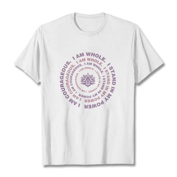 Buddha Stones  Lotus I Am Courageous Cotton Tee T-shirt