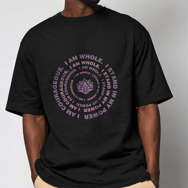 Buddha Stones  Lotus I Am Courageous Cotton Tee T-shirt