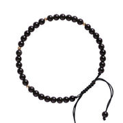 Buddha Stones Small Black Obsidian Beads Fulfillment Rope Bracelet Bracelet BS 13