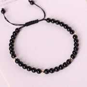 Buddha Stones Small Black Obsidian Beads Fulfillment Rope Bracelet Bracelet BS 2