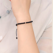 FREE Today: Fulfillment Strength Small Black Obsidian Beads Rope Bracelet