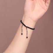 FREE Today: Fulfillment Strength Small Black Obsidian Beads Rope Bracelet