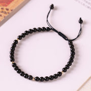 FREE Today: Fulfillment Strength Small Black Obsidian Beads Rope Bracelet