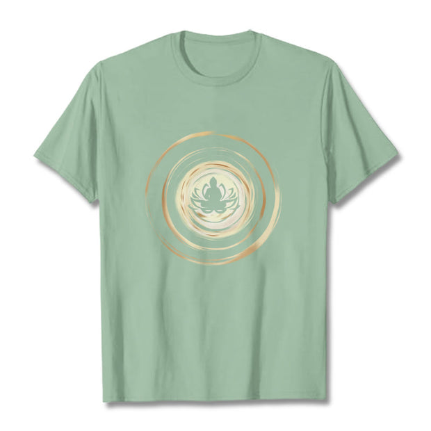 Buddha Stones Meditating Buddha Lotus Pattern Tee T-shirt