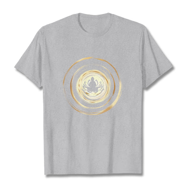 Buddha Stones Meditating Buddha Lotus Pattern Tee T-shirt