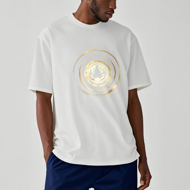 Buddha Stones Meditating Buddha Lotus Pattern Tee T-shirt