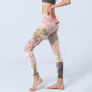 Buddha Stones Withered White Lotus Print Gym Leggings Women's Yoga Pants - image 3