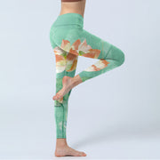 Buddha Stones Lotus Leaves Seed Pods Print Gym Leggings Women's Yoga Pants - image 4