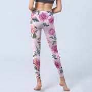Buddha Stones Pink Chrysanthemum  Gym Leggings Women's Yoga Pants - image 7