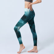 Buddha Stones Dark Green Cloud Gym Leggings Women's Yoga Pants - image 3