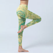 Buddha Stones Blue-green Phoenix Gym Leggings Women's Yoga Pants - image 4