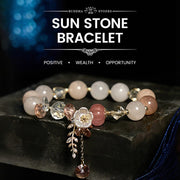 Buddha Stones Blue Crystal Amethyst Sun Stone Green Aventurine Healing Bracelet