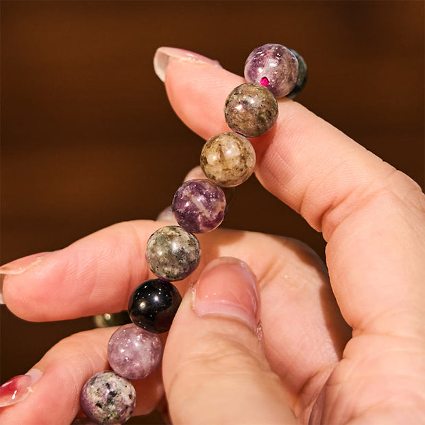 Buddha Stone Rainbow Tourmaline Positive Bracelet